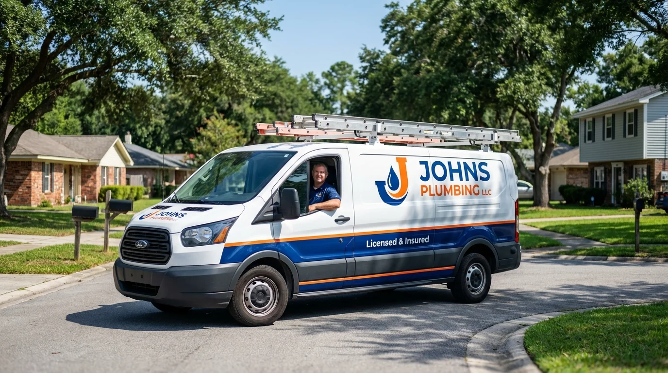 Johns Plumbing LLC service van in Gastonia, NC