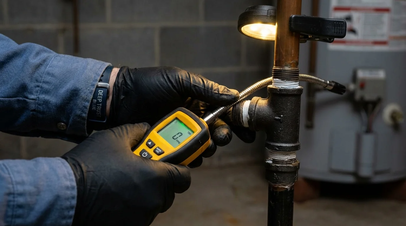 Gas leak detection with electronic sniffer by Johns Plumbing LLC in Gastonia